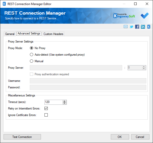 SSIS Microsoft To Do Connection Manager - Advanced setting